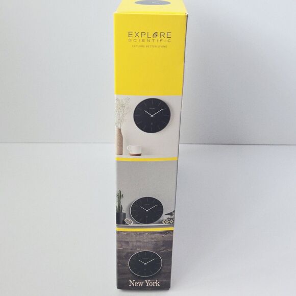 Explore Scientific Atomic Wall Clock Stainless Steel Silver Frame New Quiet - Picture 3 of 9